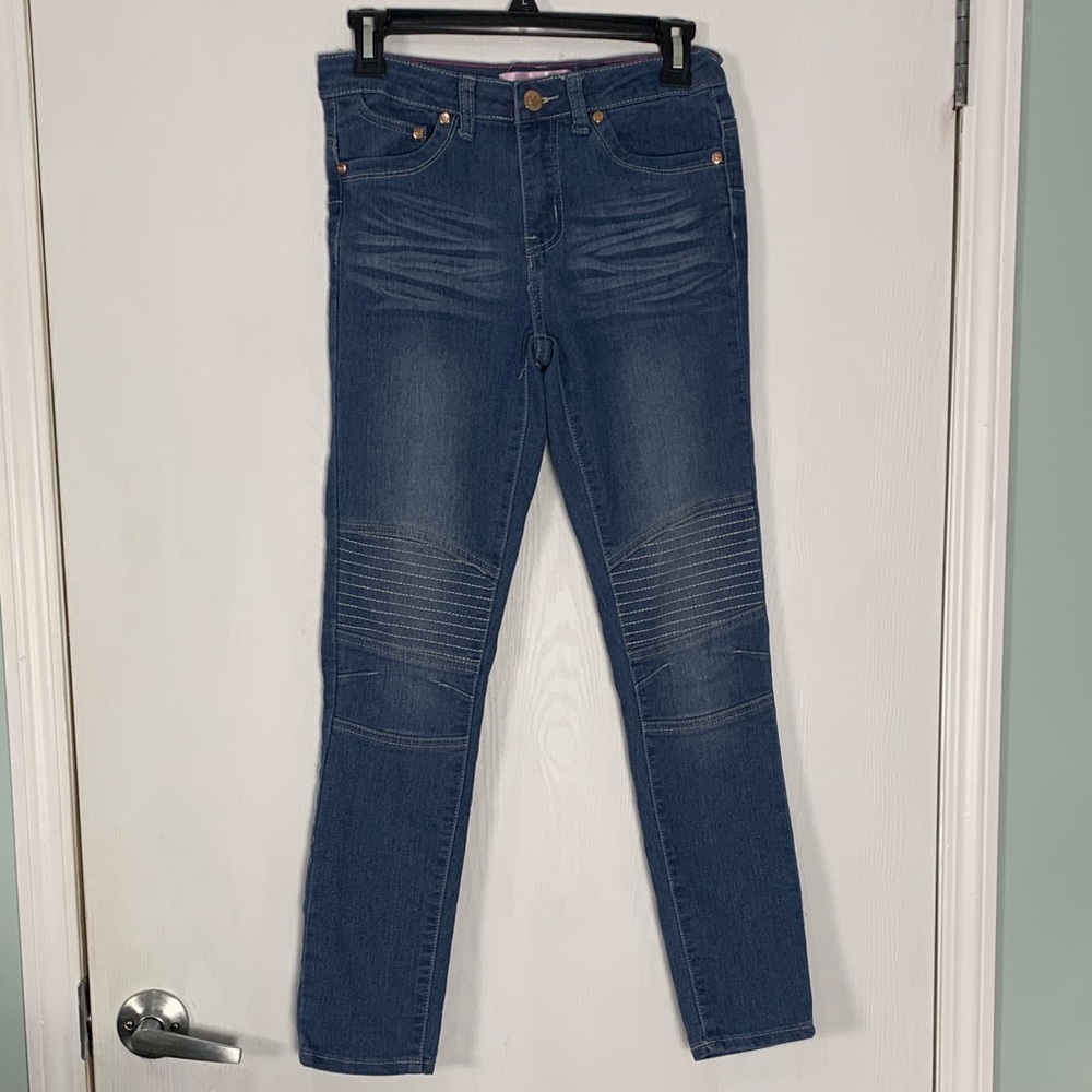 Pink Latte Moto Denim Kids Jeans with Line Design Tween Size 14 Classic